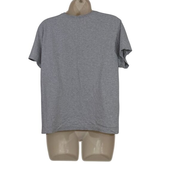 Cheetah V-Neck Heather Gray T-Shirt Women Size M 12 Cotton Short Sleeve - Picture 3 of 7